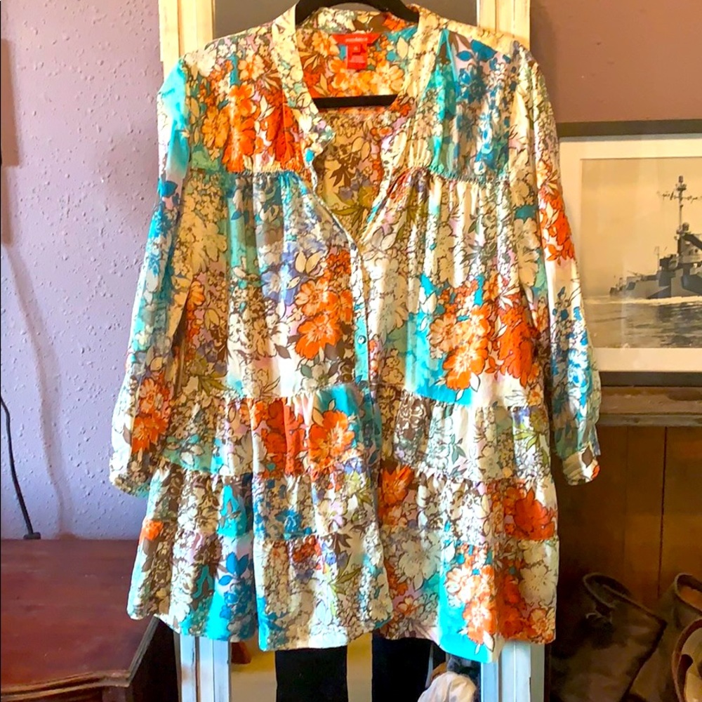 Silk floral Sundance blouse XL